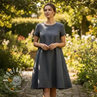 Tessuto di cotone con lino dark grey