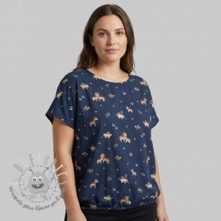 Tessuto di cotone Ponny navy digital print