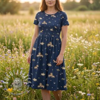 Tessuto di cotone Ponny navy digital print