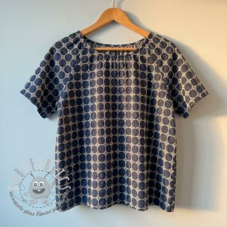 Tessuto di cotone JEANS Circles dark blue