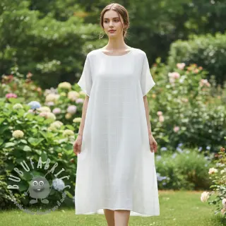 Tessuto di cotone EMBROIDERY DOBBY Square white