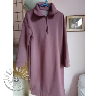 Felpa garzata JOGGING aubergine melange