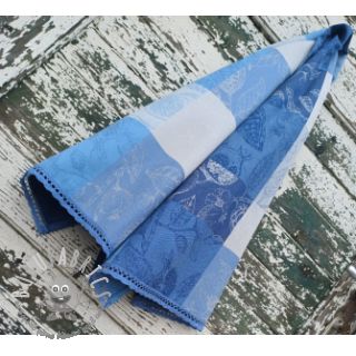Tessuto decorativo FRENCH TABLE CLOTH JACQUARD Cabosse allover indigo