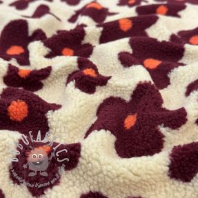 Tessuto per cappotti TEDDY JACQUARD Flowers beige