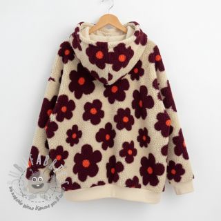 Tessuto per cappotti TEDDY JACQUARD Flowers beige