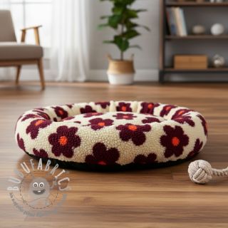 Tessuto per cappotti TEDDY JACQUARD Flowers beige