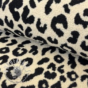 Tessuto per cappotti TEDDY JACQUARD Animal skin black