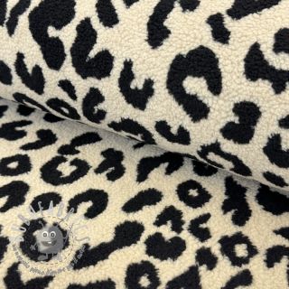 Tessuto per cappotti TEDDY JACQUARD Animal skin black