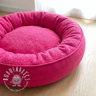 Fleece TEDDY DOUBLE SIDED pink neon