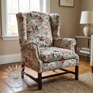 Tessuto decorativo jacquard Akita blanc