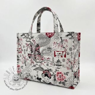 Tessuto decorativo jacquard Akita blanc