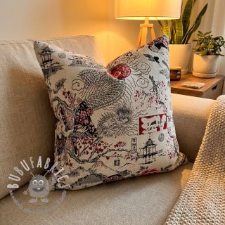 Tessuto decorativo jacquard Akita blanc