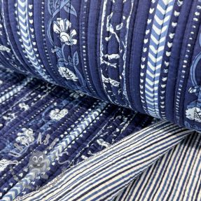 Tessuto di cotone QUILT Gange bleu