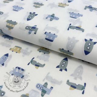 Tessuto di cotone Vehicles white
