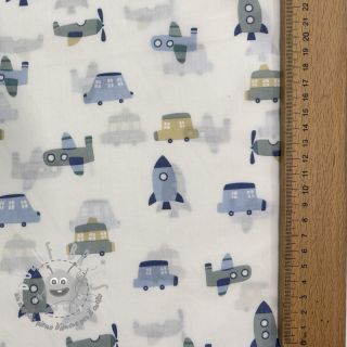 Tessuto di cotone Vehicles white