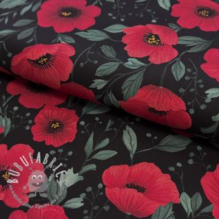 Tessuto di cotone Poppy black digital print