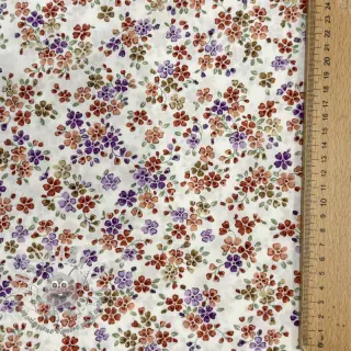 Tessuto di cotone Simie flowers offwhite digital print