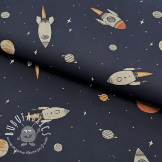 Tessuto di cotone Space digital print