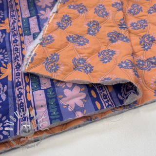 Tessuto di cotone VOILE STEPPED Daria flower purple digital print