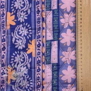 Tessuto di cotone VOILE STEPPED Daria flower purple digital print