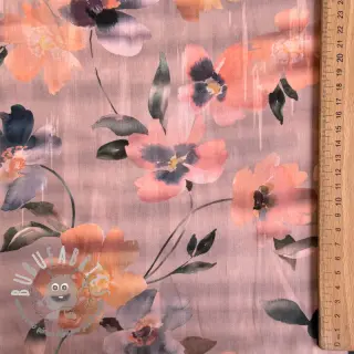 Tessuto di cotone SATIN Penny flower peach digital print