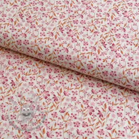 Tessuto di cotone Fine flowers pink