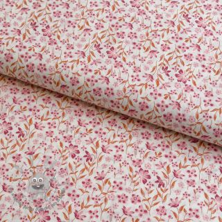 Tessuto di cotone Fine flowers pink