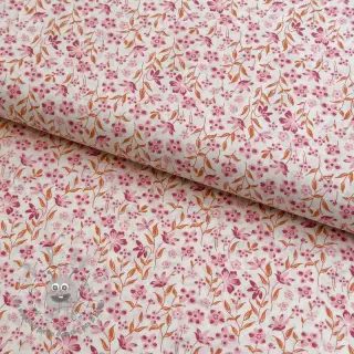 Tessuto di cotone Fine flowers pink