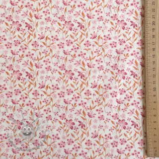 Tessuto di cotone Fine flowers pink