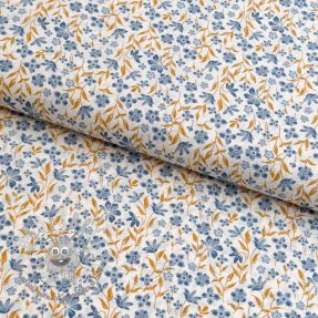 Tessuto di cotone Fine flowers blue