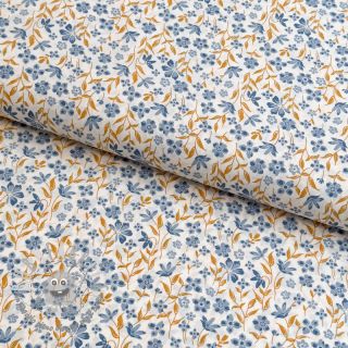 Tessuto di cotone Fine flowers blue
