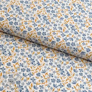 Tessuto di cotone Fine flowers blue
