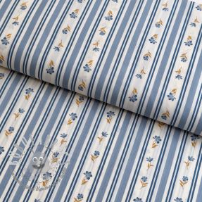 Tessuto di cotone Fine flowers STRIPE blue