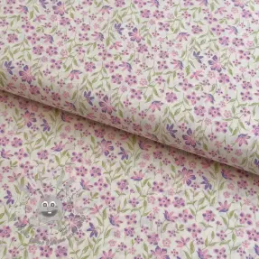 Tessuto di cotone Fine flowers purple