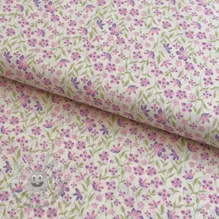 Tessuto di cotone Fine flowers purple
