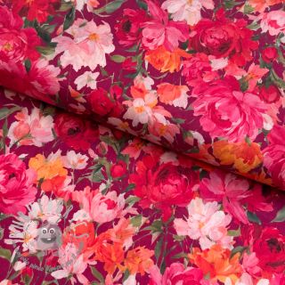 Tessuto di cotone VOILE Tanja flowers digital print