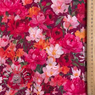 Tessuto di cotone VOILE Tanja flowers digital print