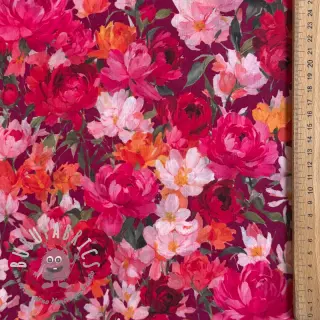 Tessuto di cotone VOILE Tanja flowers digital print