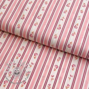 Tessuto di cotone Fine flowers STRIPE pink