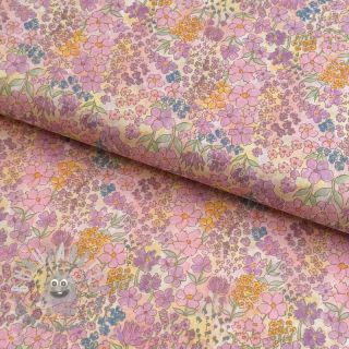 Tessuto di cotone VOILE Small hayppy flowers digital print