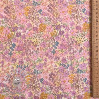 Tessuto di cotone VOILE Small hayppy flowers digital print