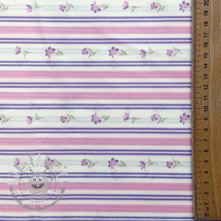 Tessuto di cotone Fine flowers STRIPE purple
