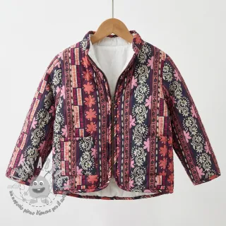Tessuto di cotone VOILE STEPPED Daria flower aubergine digital print