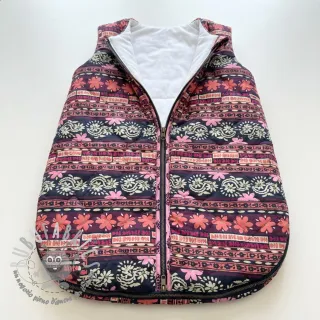 Tessuto di cotone VOILE STEPPED Daria flower aubergine digital print