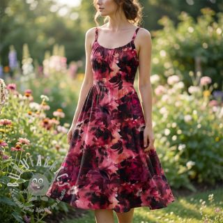 Tessuto di cotone SATIN Zurie flower digital print