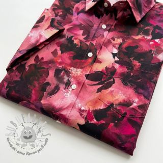 Tessuto di cotone SATIN Zurie flower digital print