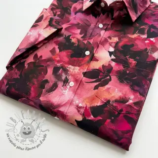 Tessuto di cotone SATIN Zurie flower digital print
