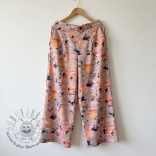 Tessuto di cotone SATIN Penny flower peach digital print