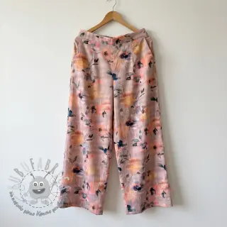 Tessuto di cotone SATIN Penny flower peach digital print