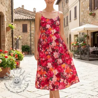 Tessuto di cotone VOILE Tanja flowers digital print
